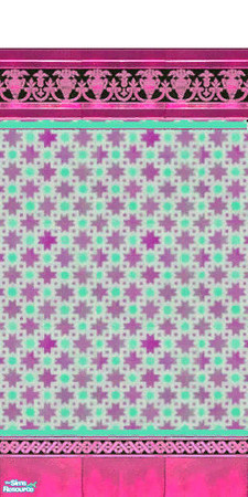 Sims 2 — Moroccan Mosaic Set- 3 by kibanahnah — A set of 16 mosaic walls, to give any Modern room a little colorful