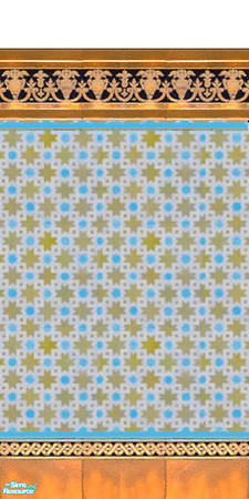 Sims 2 — Moroccan Mosaic Set - 12 by kibanahnah — A set of 16 mosaic walls, to give any Modern room a little colorful