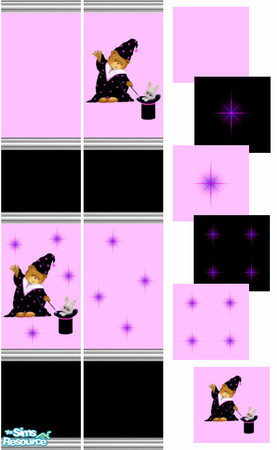 Sims 2 — \'A Kind of Magic\' Wall & Floor Set by shadow66 — This is a set of 4 seamless walls and 6 floors with a