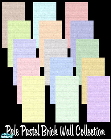 Sims 2 — Pale Pastel Brick Wall Set by shadow66 — From my \'Pale Pastels Collections\' - A set of seamless, textured