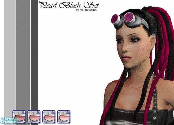 Sims 2 — Pearl Blush by veldmuisjuh — Set of 4 blushes: plum, soft plum, frosting and satin peach. I hope you guys like