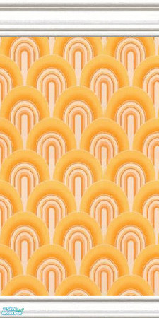 Sims 2 — jsf2RCottageLoopy by jsf — In my cottage mouldings a loopy wallpaper pattern typical of the retro period. This