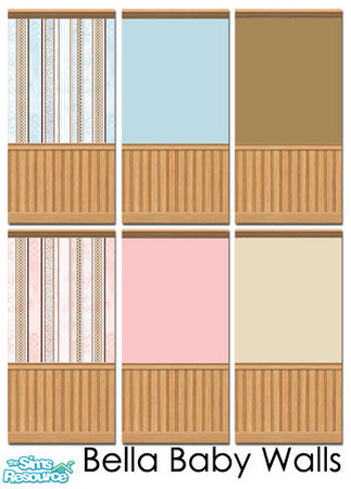 Sims 2 — Bella Baby Nursery Walls by agaliha5 — A set of walls that match by Bella Baby nursery.