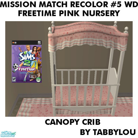 Sims 2 — TL - MM FTPink CanopyCrib Recolor05Wd by TabbyLou — Recolor of FreeTime Classic Lil\' Jailbird Canopy Crib with