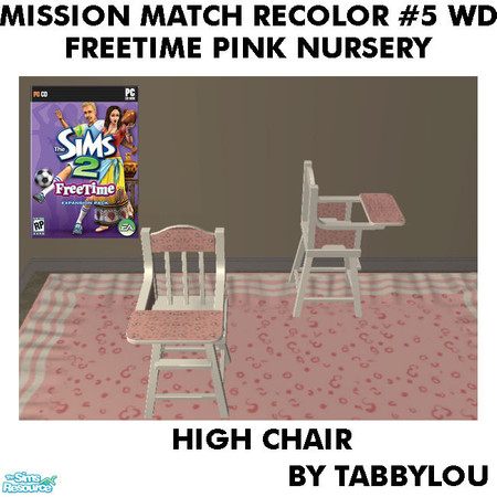 Sims 2 — TL - MM FTPink HighChair Recolor05Wd by TabbyLou — Recolor of FreeTime Classic High Society High Chair with