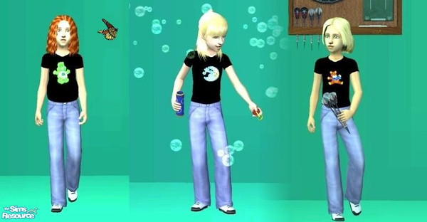 Sims 2 — Teddy on black Tshirts by qvisn — by qvisn