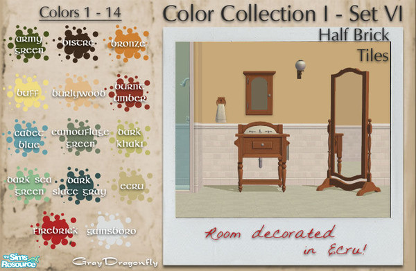 Sims 2 — GrayDragonfly - Color Collection I - Set VI - Part 1 by GrayDragonfly — First part in a two part set. Includes