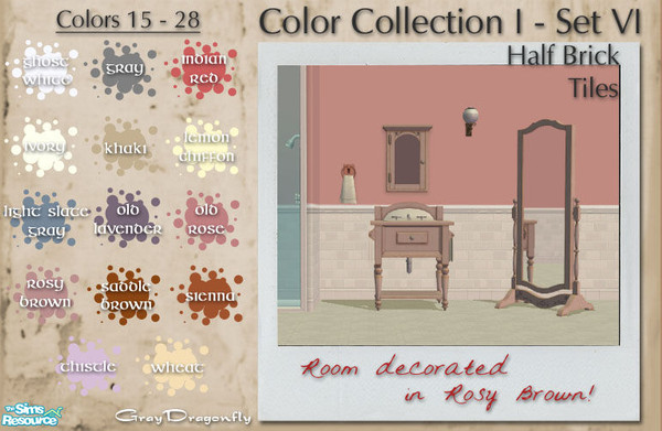 Sims 2 — GrayDragonfly - Color Collection I - Set VI - Part 2 by GrayDragonfly — Second part in a two part set. Includes