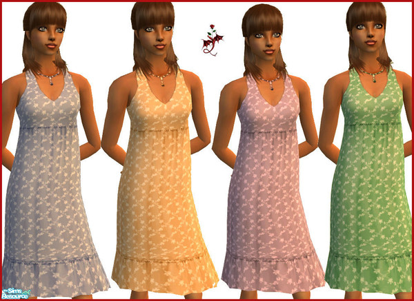 Sims 2 — Simple Summer Dress by cariadbach — An easy wear summer dress. Perfect for any occasion. Four subtle shades