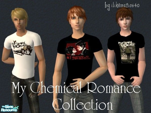 Sims 2 — My Chemical Romance Shirts for Men by ILikeMusic640 — My Chemical Romance shirts!