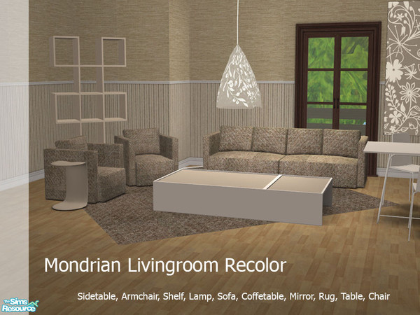 Sims 2 — Mondrian Livingroom-Recolor by Newtlco — This is a recolor set.Please, first download the mesh below to see my