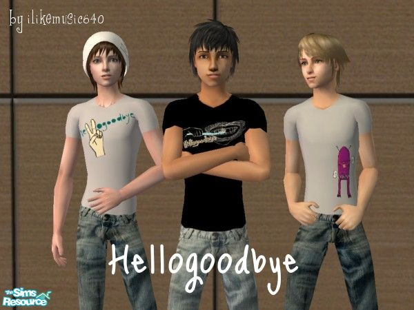 Sims 2 — Hellogoodbye Shirts for Teens(Male) by ILikeMusic640 — Yay for Hellogoodbye!