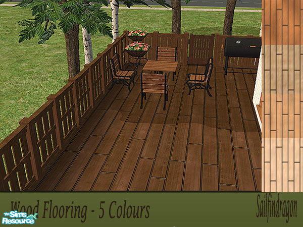 Sims 2 — Wood Flooring Set by sailfindragon — Wood Flooring Set. 5 Colours. Great for Decks and Patio Areas.
