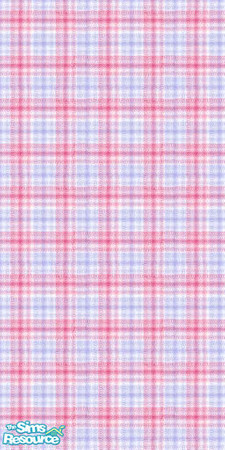 Sims 2 — Pink Plaid Wallpaper by melissaroach — An adorable pink/blue plaid living room set for those sims who enjoy