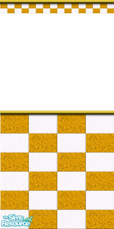Sims 2 — D2DOrange Checked Wall by D2Diamond — Orange checkered tile wall. Has matching floor. Will stretch in game to