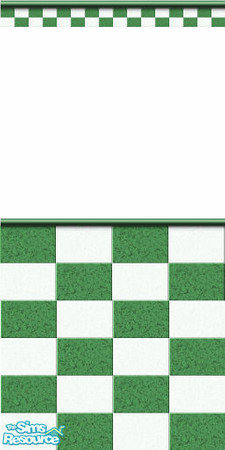 Sims 2 — D2DGreen Checked Wall by D2Diamond — Green checkered tile wall, has matching floor. Will stretch in game to fit