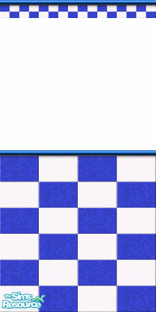 Sims 2 — D2DBlue Checked Wall by D2Diamond — Blue checkered tile wall. Matches the linoleum floor already in the game.