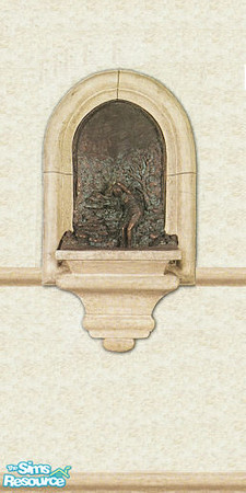 Sims 2 — stone wall nische statue by The_Unicorn — -