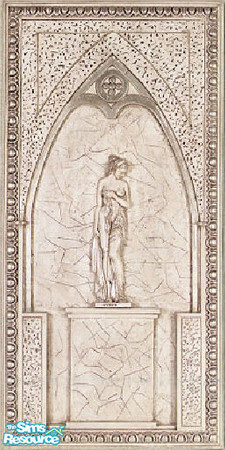 Sims 2 — stone little statue by The_Unicorn — a panel wall with cutout statue