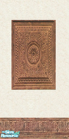 Sims 2 — dark stone detail wall by The_Unicorn — -