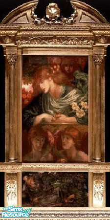 Sims 2 — antique wall with print by The_Unicorn — -