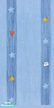 Sims 2 — Blue Moon by Kidsclub — An affectionately arranged children's room wallpaper. With many details! Eine liebevoll