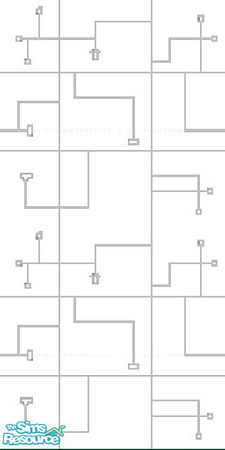 Sims 2 — White and grey art deco wall by nicholebussell — white and grey art deco wall