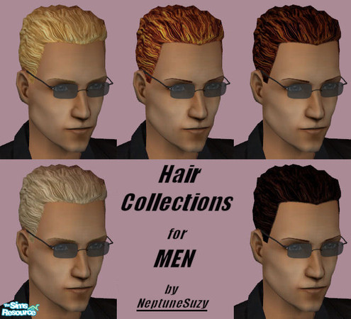 Sims 2 — NSC Hair For Men Set6 by Neptunesuzy — Collection of hair for the men in your neighborhoods. Enjoy!