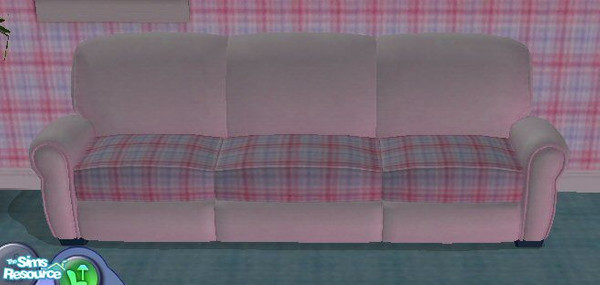 Sims 2 — Cute Plaid Chair by melissaroach — An adorable pink/blue plaid living room set for those sims who enjoy simple