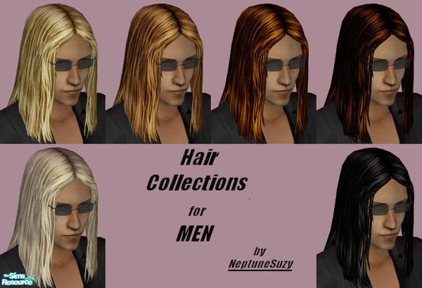 Sims 2 — NSC Hair For Men Set5 by Neptunesuzy — Collection of long hair for men in great colors. - Enjoy! 