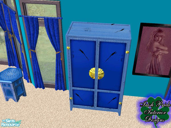 Sims 2 — Used Blue Dresser by Irish Pride — This dresser has been thru some interesting times, it has been preserved to