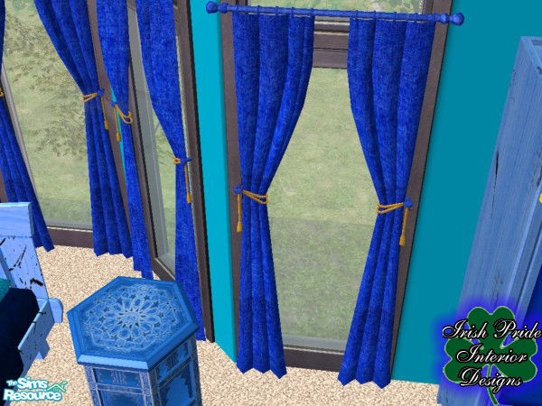 Sims 2 — Used Blue Curtains by Irish Pride — These curtains are duplicates of the same ones in the Mayors mansion. By