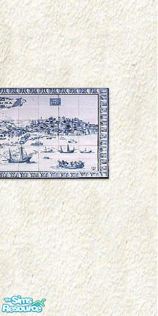 Sims 2 — Old white stucco "Lisbon" part 2 by alexasrosa — Old white stucco wall with "Lisbon" azulejo