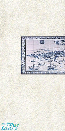 Sims 2 — Old white stucco "Lisbon" part 1 by alexasrosa — Old white stucco wall with "Lisbon" azulejo