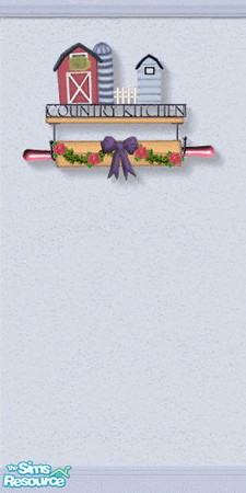 Sims 2 — Blue Country Kitchen Wall1 by Tammi — Wall to go with the blue country kitchen set