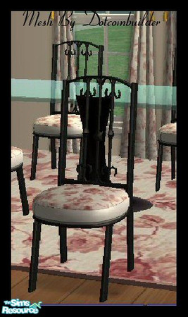 Sims 2 — Pink Roses Wrought Iron Dining Chair by SSilver — Thank you to Dotcombuilder for allowing this to be recolored!