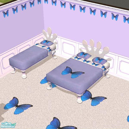 Sims 2 — Butterfly Bedroom Bed by Outpost_Road — Part of the Butterfly Bedroom set.