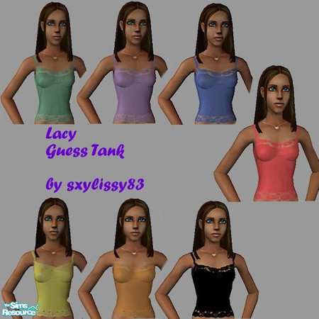 Sims 2 — Guess Lacy Tank Set by sxylissy83 — These lacy tank tops for teens are by Guess...very cute and classy! 