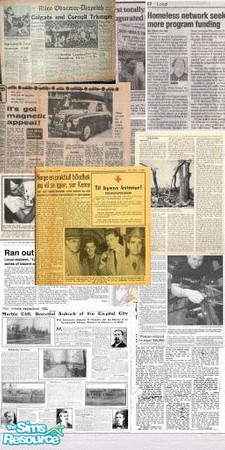 Sims 2 — Newspaper wallpaper by buntah — Newspapers come in handy when your sim is poor. This is part of my Poverty Decor