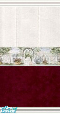 Sims 2 — K8SCountryGardenWLL05 by Kate139 — A set of 13 Walls & 8 Floors. Rich Reds & Vibrant Greens provide