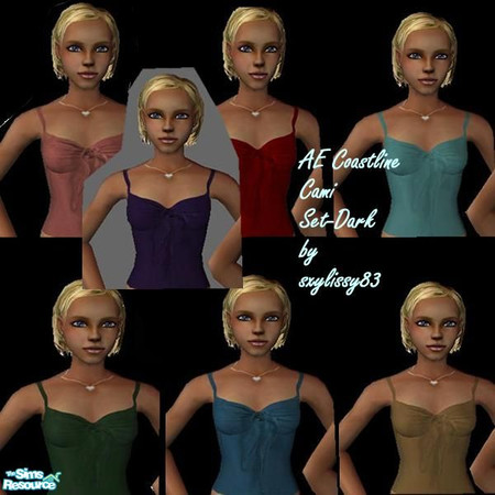 Sims 2 — AE Coastline Cami Dark Set by sxylissy83 — Cute teen tank tops by AE