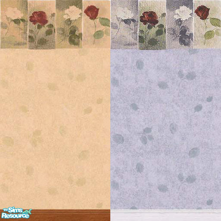 Sims 2 — Contemporary Rose Wall Set by wildstar24 — Soft and subtle yet sophisticated.