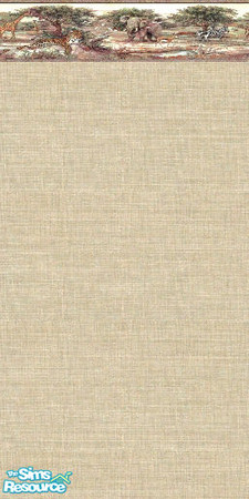 Sims 2 — Wallpaper - Africa by Bitzybus — Soft toned wallpaper, border decorated with African animals.