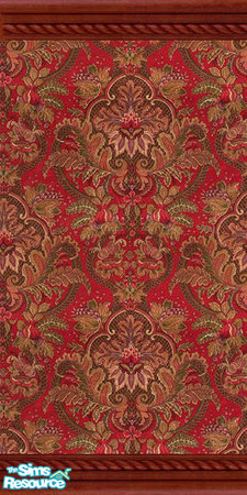 Sims 2 — Ancient Royal in Red by naememac — Beautifully woven tapestry in a paisley type design. by naememac