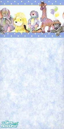 Sims 2 — Boys Nursery by ljkane — Blue cloud wall with top border