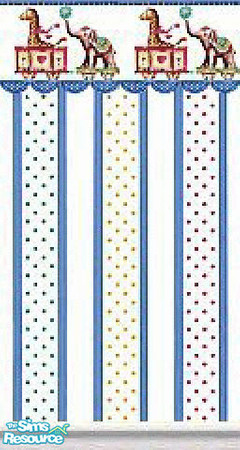 Sims 2 — K8SCircusNurseryWLL04 by Kate139 — A lovely Nursery Set for the new member of your Sim Family. Set has 6 walls