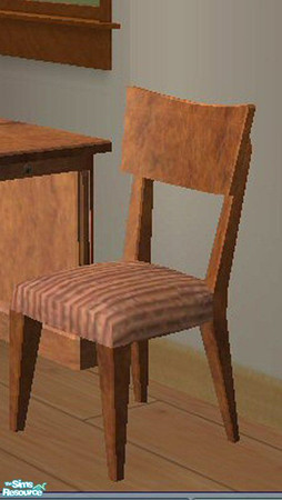 Sims 2 — Mahogony Dining Chair by SSilver — A mahogony wood frame. Please look for the chair cushion in the whole set.