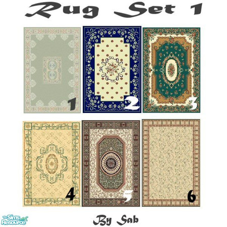 Sims 2 — Rug 4 by Sab — green and beige