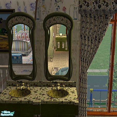 Sims 2 — Bottle Water Green Mirror by lindakelly — This goes with the Bottle Green Bathroom Set
