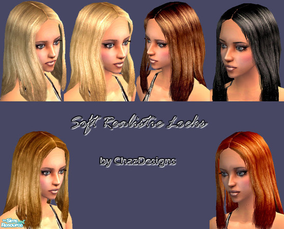 Sims 2 — Soft Realistic Locks by ChazDesigns — I never liked the original Maxis long hair texture and alpha anyway, so I